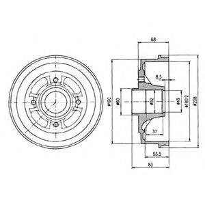 DELPHI BF272 Тормозной барабан