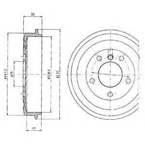 DELPHI BF275 Тормозной барабан
