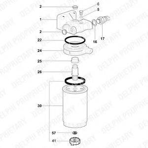DELPHI 5872152 Корпус, фильтр очистки топлива