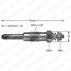 DELPHI HDS221 Свеча накаливания