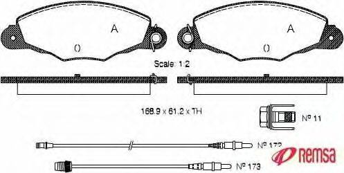 METZGER 1170743 Комплект тормозных колодок, дисковый тормоз