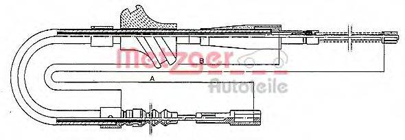 METZGER 10409 Трос, стояночная тормозная система