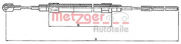 METZGER 10415 Трос, стояночная тормозная система