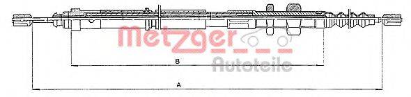 METZGER 104652 Трос, стояночная тормозная система