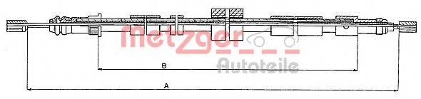 METZGER 106025 Трос, стояночная тормозная система