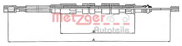 METZGER 10739 Трос, стояночная тормозная система