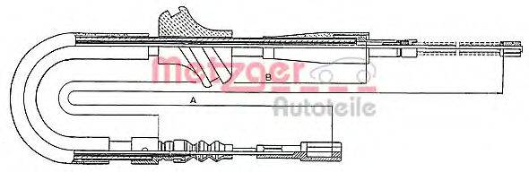 METZGER 10754 Трос, стояночная тормозная система