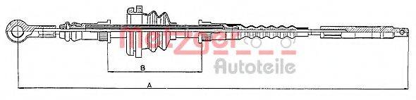 METZGER 109845 Трос, стояночная тормозная система