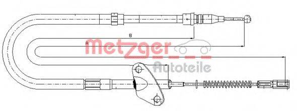 METZGER 109871 Трос, стояночная тормозная система