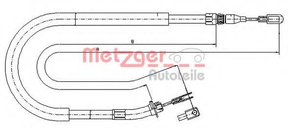 METZGER 109873 Трос, стояночная тормозная система