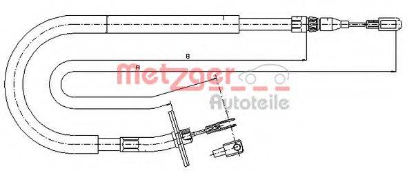 METZGER 109878 Трос, стояночная тормозная система