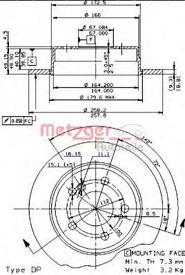 METZGER 10276E Тормозной диск