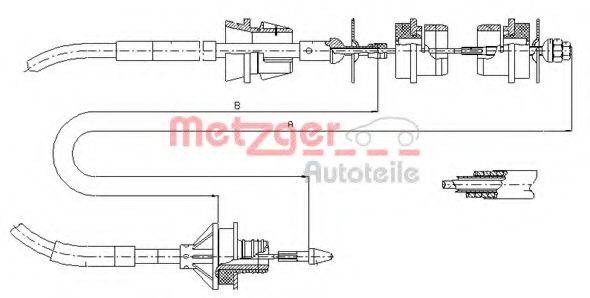 METZGER 112244 Трос, управление сцеплением