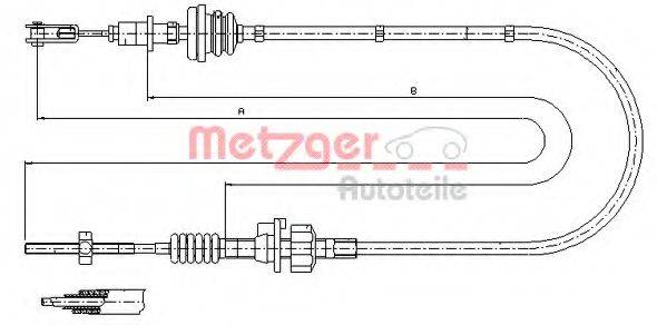METZGER 112256 Трос, управление сцеплением