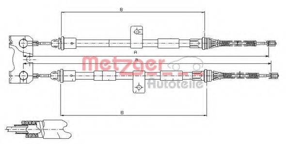 METZGER 115445 Трос, стояночная тормозная система