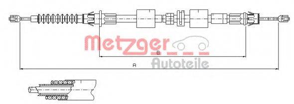 METZGER 115508 Трос, стояночная тормозная система