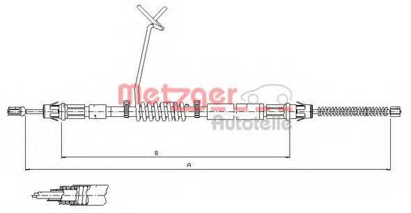 METZGER 115575 Трос, стояночная тормозная система