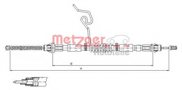 METZGER 115665 Трос, стояночная тормозная система