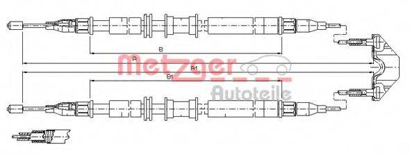 METZGER 115791 Трос, стояночная тормозная система