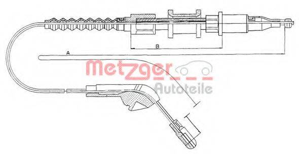 METZGER 115943 Трос, стояночная тормозная система