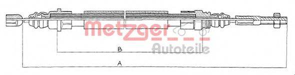 METZGER 11608 Трос, стояночная тормозная система