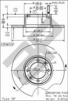 METZGER 14056 Тормозной диск
