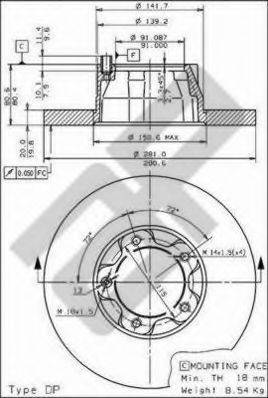 METZGER 14070 Тормозной диск