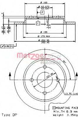 METZGER 14331V Тормозной диск