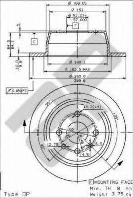 METZGER 14365 Тормозной диск