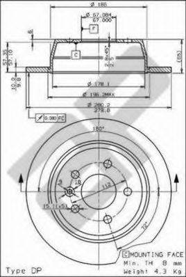 METZGER 14654 Тормозной диск