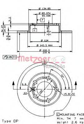 METZGER 14699V Тормозной диск