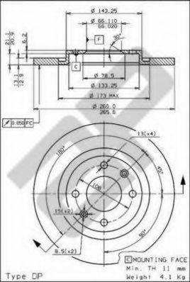 METZGER 14711 Тормозной диск