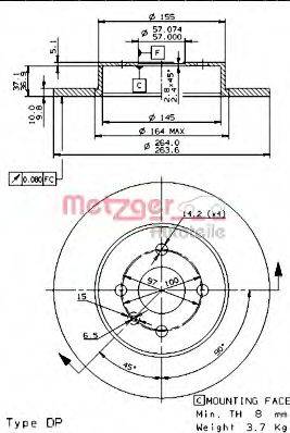 METZGER 14871 Тормозной диск