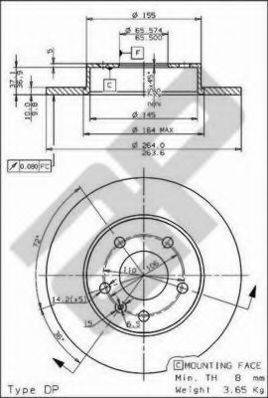 METZGER 15373 Тормозной диск