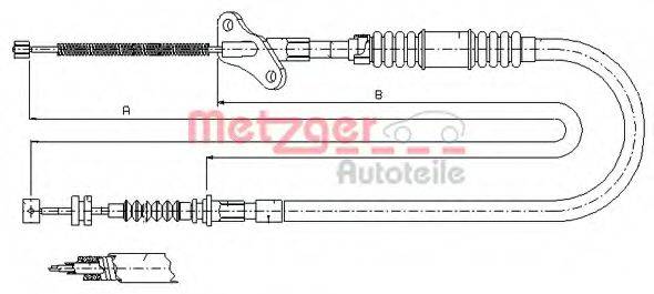 METZGER 172723 Трос, стояночная тормозная система