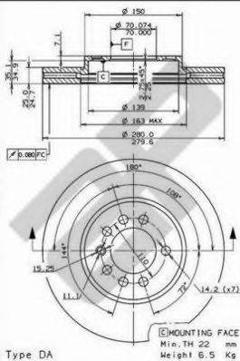 METZGER 24739V Тормозной диск