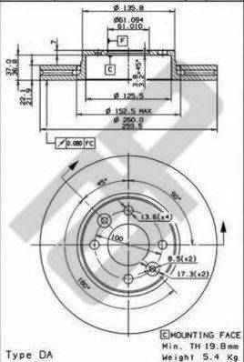 METZGER 24825 Тормозной диск