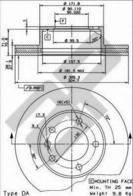 METZGER 24849 Тормозной диск