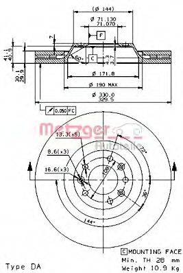 METZGER 24877E Тормозной диск