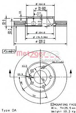 METZGER 24900E Тормозной диск