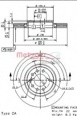 METZGER 24927V Тормозной диск