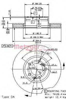 METZGER 24947V Тормозной диск