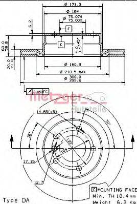 METZGER 24968V Тормозной диск