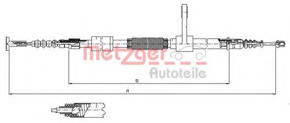 METZGER 25134 Трос, стояночная тормозная система