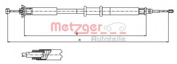 METZGER 63120 Трос, стояночная тормозная система