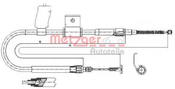 METZGER 63131 Трос, стояночная тормозная система