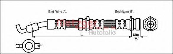 METZGER 4114722 Тормозной шланг