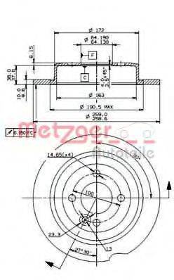 METZGER 14823V Тормозной диск