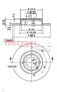 METZGER 14907 Тормозной диск