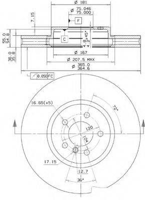 METZGER 25119V Тормозной диск